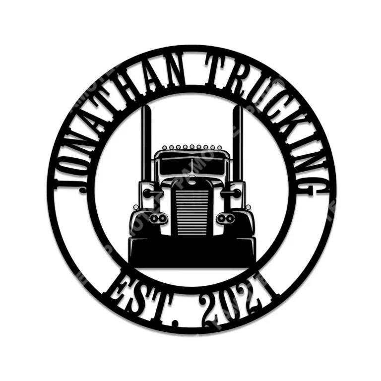 Customized Name With Established Year Truck Driver Metal Sign, Father's Day Gift