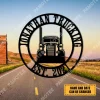Customized Name With Established Year Truck Driver Metal Sign, Father's Day Gift