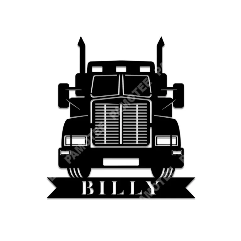 Custom Semi Truck Metal Wall Decor, Wall Hanging Steel Art For Him