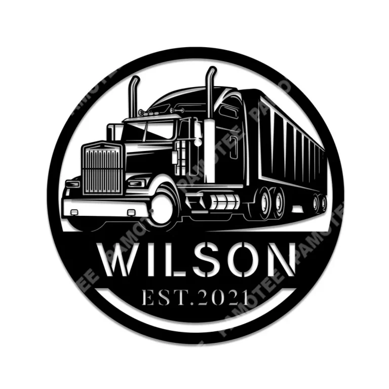 Personalized Big Rig Metal Art, Trucking Company Steel Gift