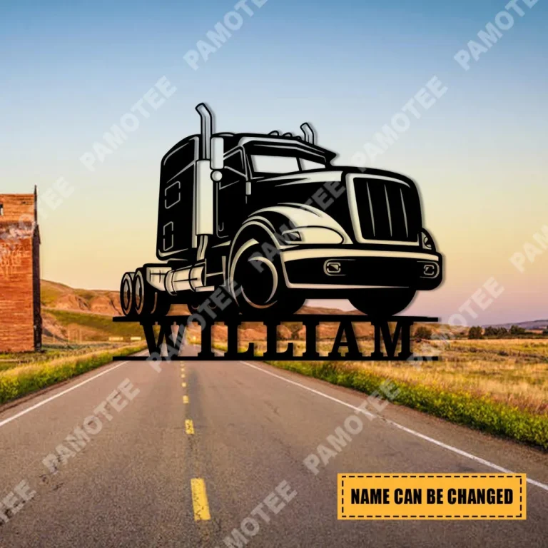 Customized Your Name Trucker Metal Art, Home Decoration