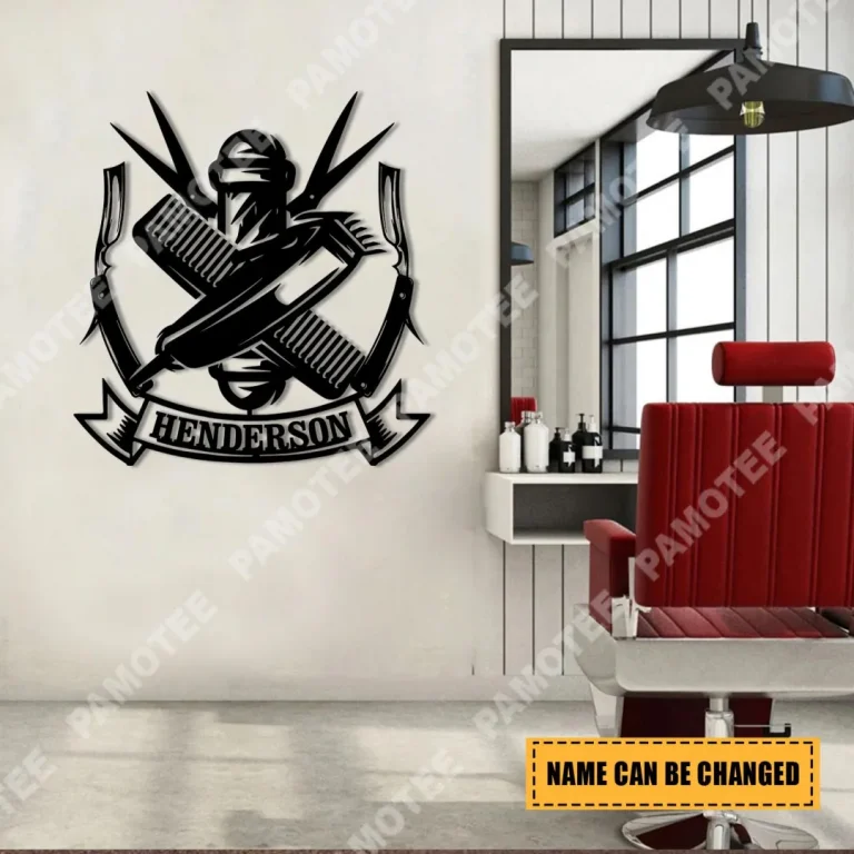 Personalized Barber Shop Metal Sign, Hairdresser, Hair Salon Metal Art, Wall Decor