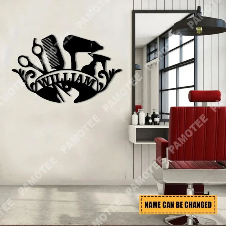 Custom Hair Stylist Tools Metal Art, Steel Wall Decoration