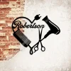 Customized Heart Hairdressing Metal Wall Art, Steel Plaque