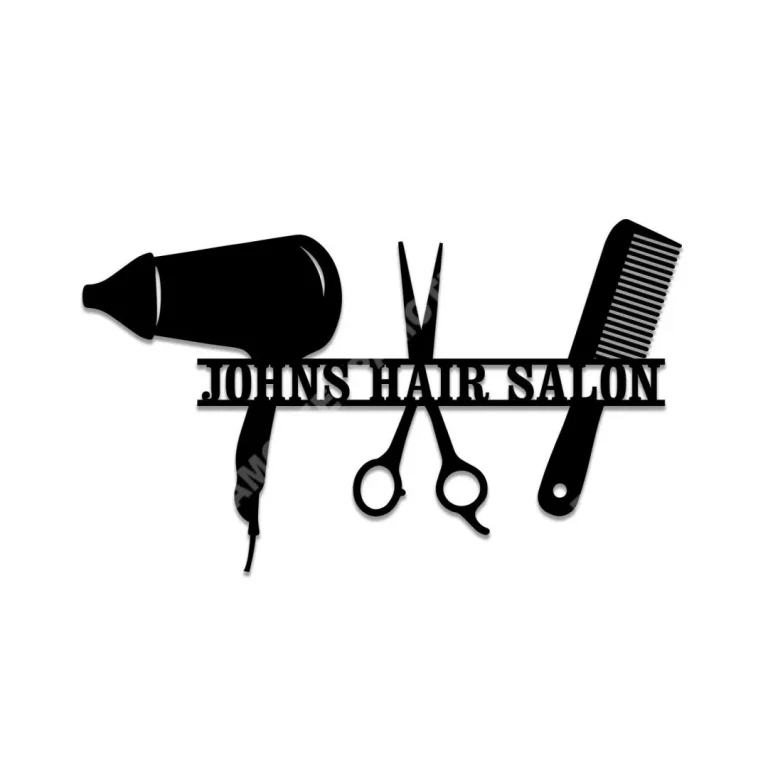 Custom Hair Dryer Scissor Comb Barber Metal Sign, Hairdresser Gift