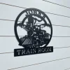 Train Name Plaque, Cut Metal Sign, Metal Wall Art, Metal House Sign