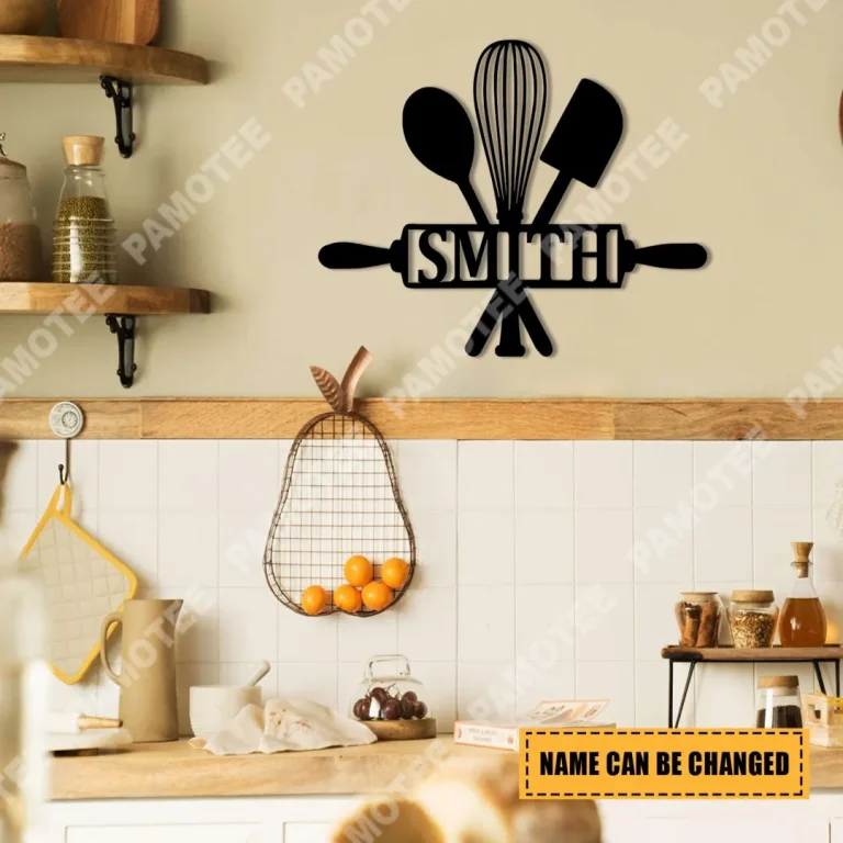 Customized Utensils Bakering Metal Wall Art, Gift For Mom, Grandma