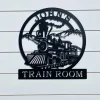 Train Name Plaque, Cut Metal Sign, Metal Wall Art, Metal House Sign