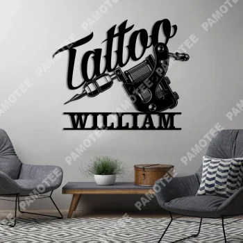 Custom Tatto Studio Metal Art, Father's Day Steel Art Gift