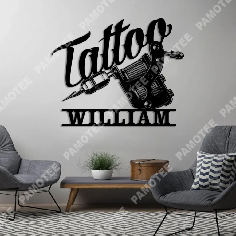 Custom Tatto Studio Metal Art, Father's Day Steel Art Gift