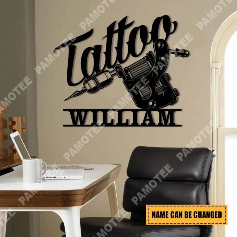 Custom Tatto Studio Metal Art, Father's Day Steel Art Gift