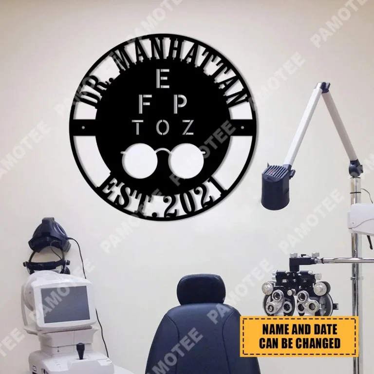 Customized Optometrist Doctor Metal Art, Opthamologist Clinic Wall Hanging