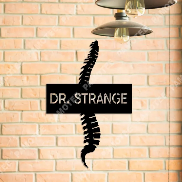 Personalized Chiropractic Doctor Metal Sign, Spine Steel Wall Decoration