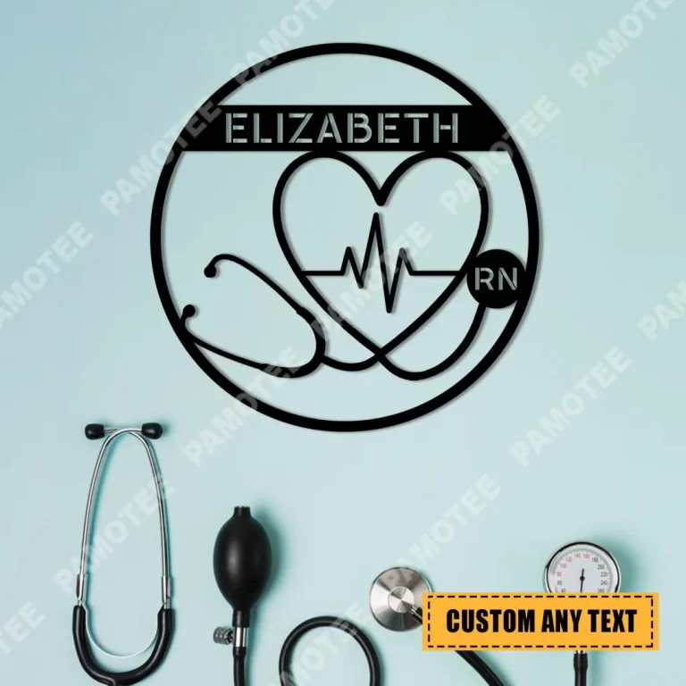Custom Any Text Stethoscope Nurse Metal Art, Gift For Her, R.n