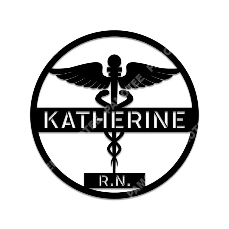 Customized Caduceus Nurse Symbol Metal Sign, Gift For Her