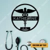 Customized Caduceus Nurse Symbol Metal Sign, Gift For Her