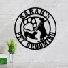 Custom Dogs Playing Pet Grooming Metal Wall Art, Pet Shop Wall Decor