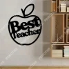 Custom Text Best Teacher Apple Metal Sign, Teacher Appreciation Wall Decor