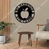 Personalized Apple Teacher Metal Art, Housewarming Steel Plaque