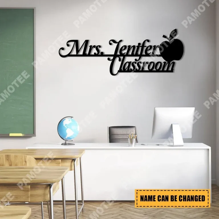 Customized Classroom Metal Door Sign, Teacher Wall Decoration