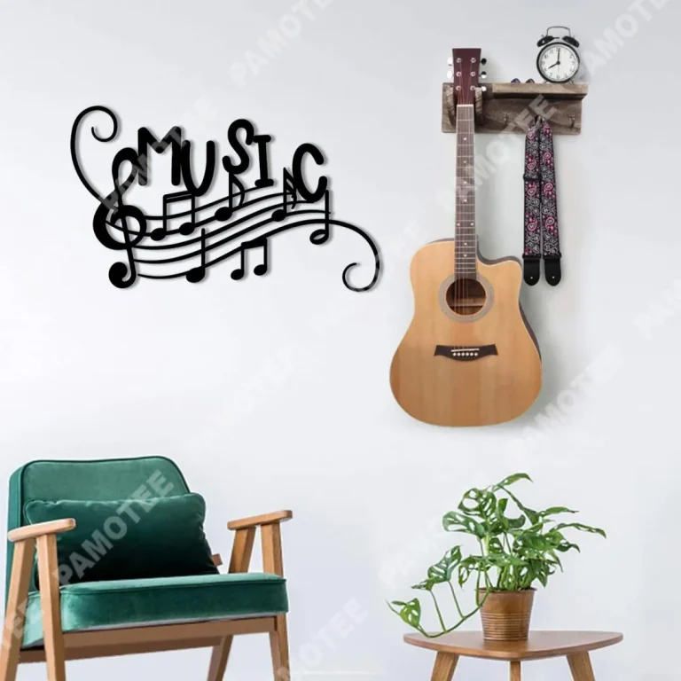 Music Staff With G-clef Metal Art, Music Room Decor