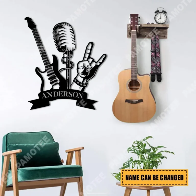 Customized Guitar Singing Metal Sign, Steel Gift For Singers, Musicians