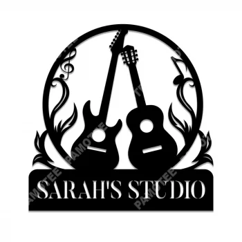 Personalized Electric Guitar, Classic Guitar Metal Art, Music Studio Wall Decoration