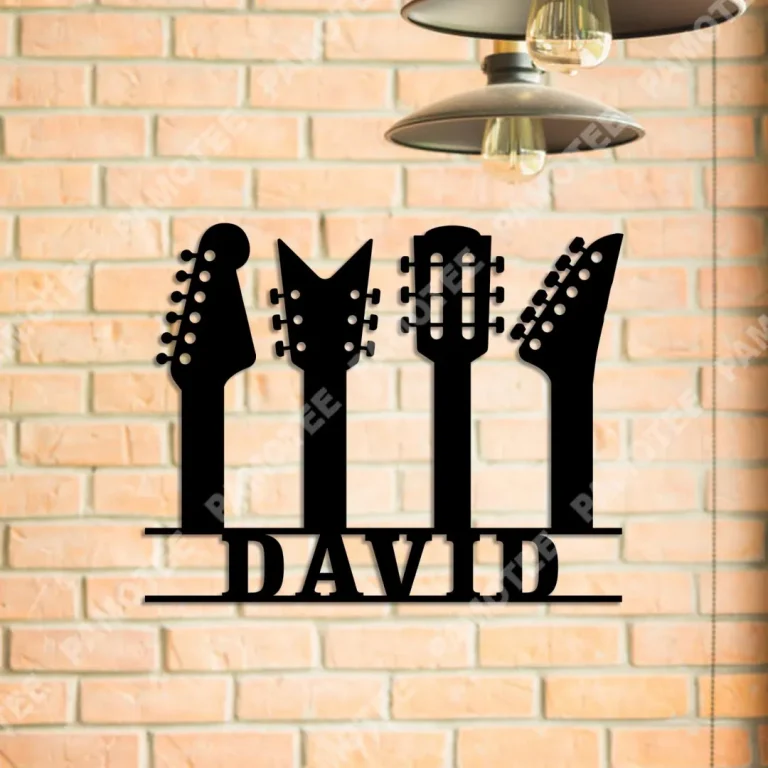 Custom Kinds Of Guitar Metal Sign, Metal Wall Decor For Guitarist