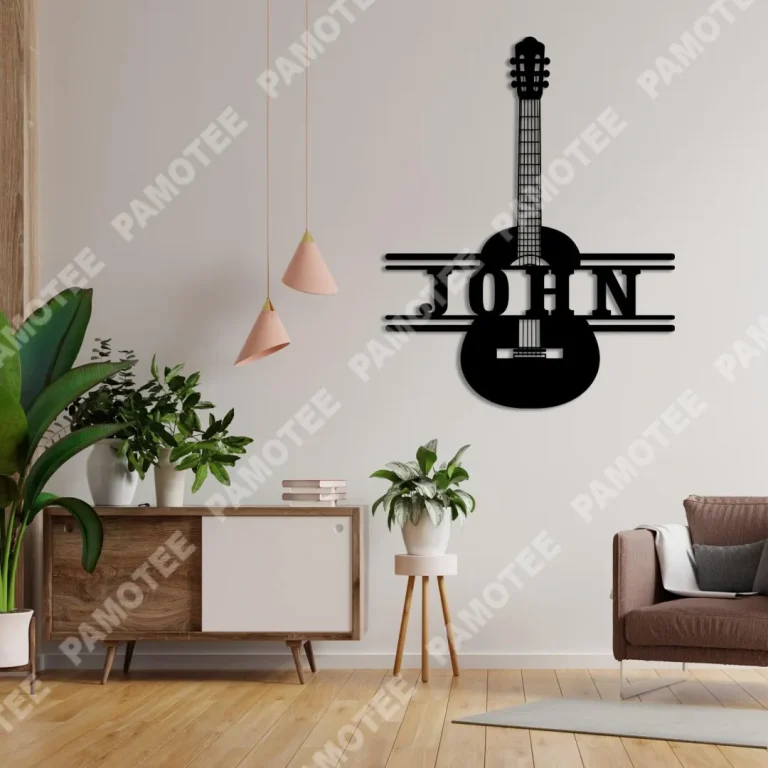 Customized Name Classic Guitar Metal Art, Wall Hanging Decor