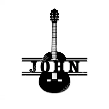 Customized Name Classic Guitar Metal Art, Wall Hanging Decor