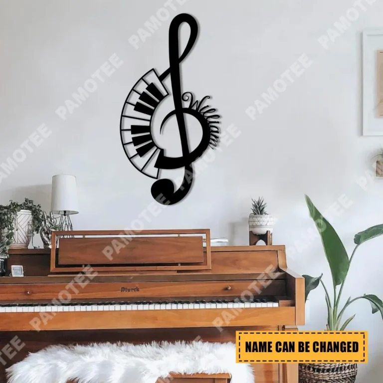 Custom G-clef Piano Metal Art, Steel Piano Teacher Plaque