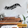 Custom Name Piano Keys Metal Art, Wall Art Gift For Pianist