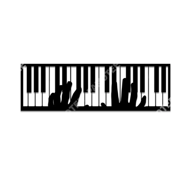Hands Playing Piano Metal Sign, Living Room Wall Decor For Piano Player