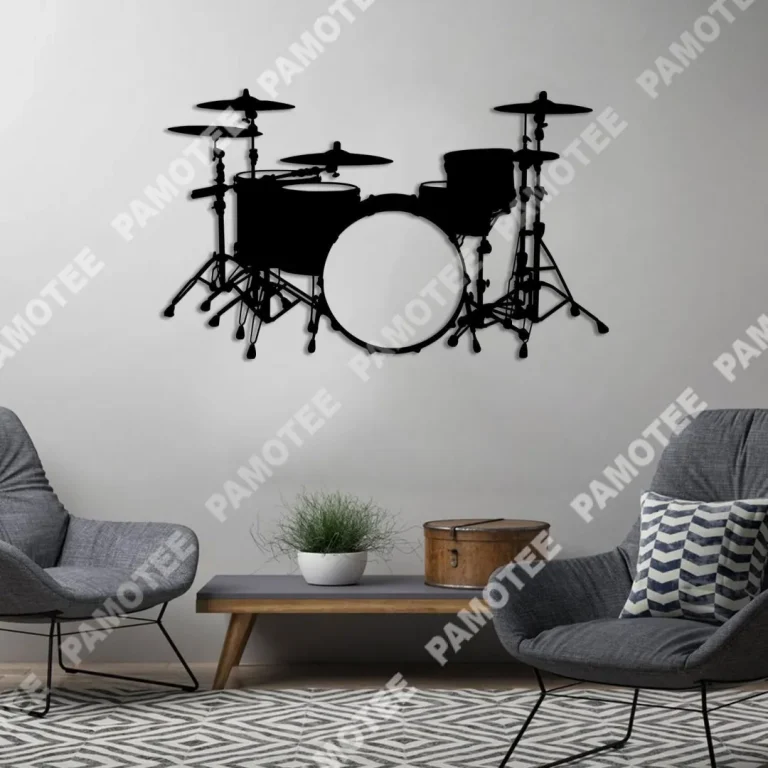 Set Of Drums Metal Art, Drum Kit Housewarming Decoration