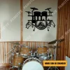 Custom Name Drum And Fire Metal Art, Drummer, Musician Home Decor