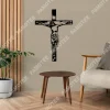 Jesus Christ On Cross Metal Art, Religious Steel Wall Decor, Christian Art