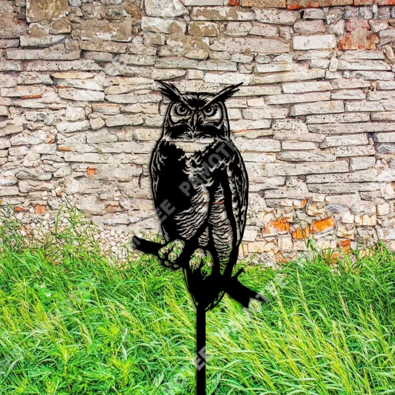 Owl Garden Stake, Metal Garden Art, Wedding Gift