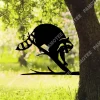 Raccoon Tree Metal Sign, Housewarming Raccoon Steel Plaque