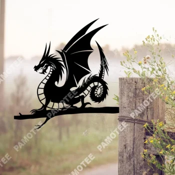 Dragon Tree Metal Art, Garden Stake, Outdoor Decor