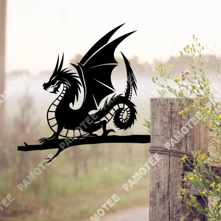 Dragon Tree Metal Art, Garden Stake, Outdoor Decor