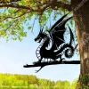 Dragon Tree Metal Art, Garden Stake, Outdoor Decor