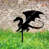 Dragon Garden Stake, Metal Garden Sign, Housewarming Steel Art