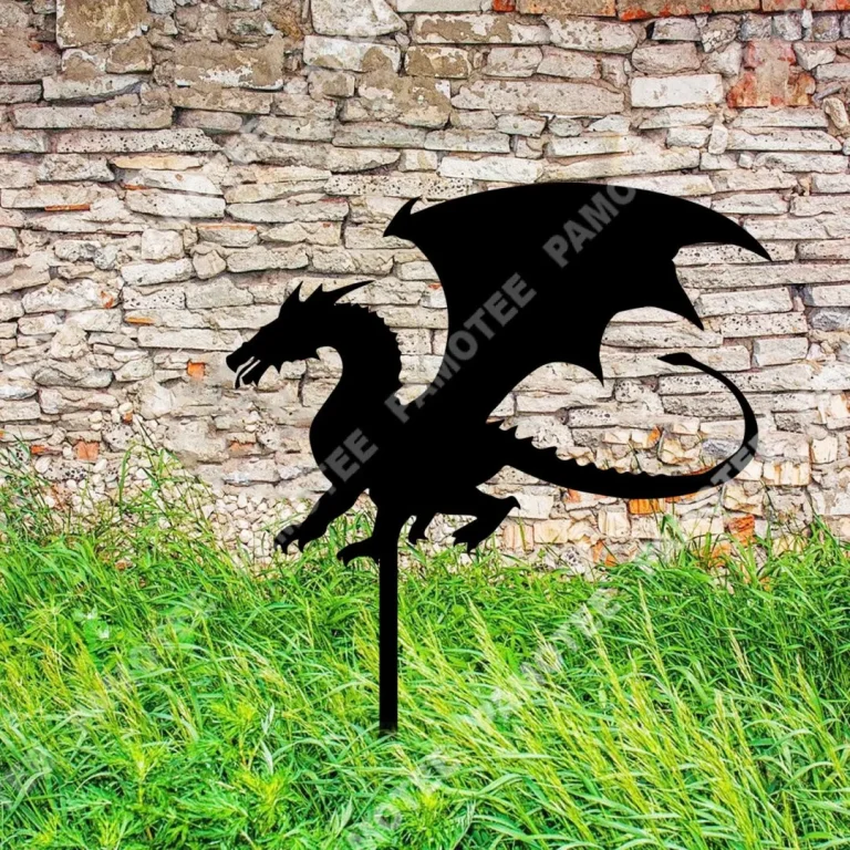 Dragon Garden Stake, Metal Garden Sign, Housewarming Steel Art