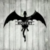 Personalized Flying Dragon Metal Art, Steel Plaque, Boys Room Decor