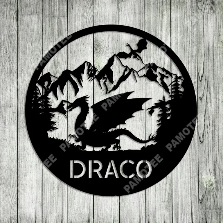 Customized Dragon And Mountain Metal Art, Door Hanging, Wedding Gift