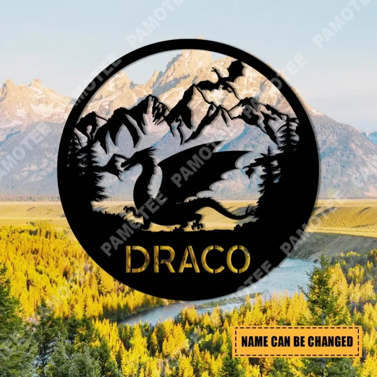 Customized Dragon And Mountain Metal Art, Door Hanging, Wedding Gift