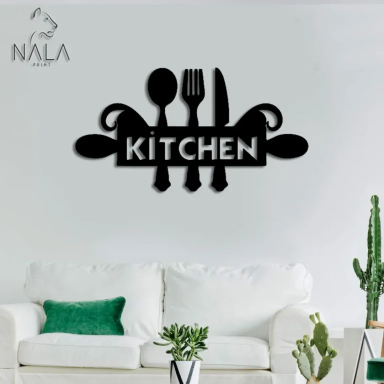 Kitchen Split Cut Metal Sign, Kitchen Design Wall Art, Cooking Utensils Metal Wall Hanging Decor, Gift For Her