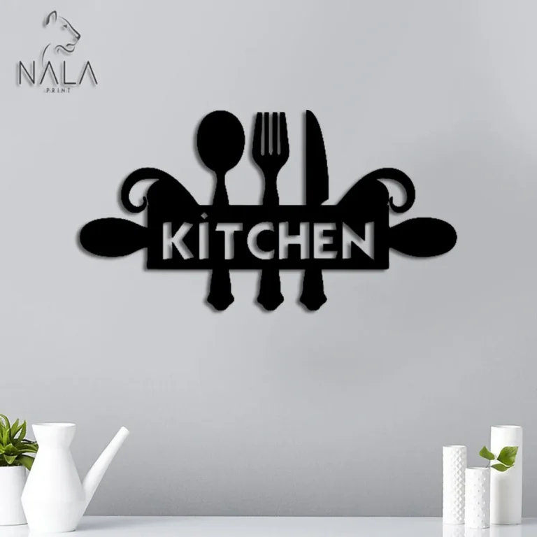 Kitchen Split Cut Metal Sign, Kitchen Design Wall Art, Cooking Utensils Metal Wall Hanging Decor, Gift For Her