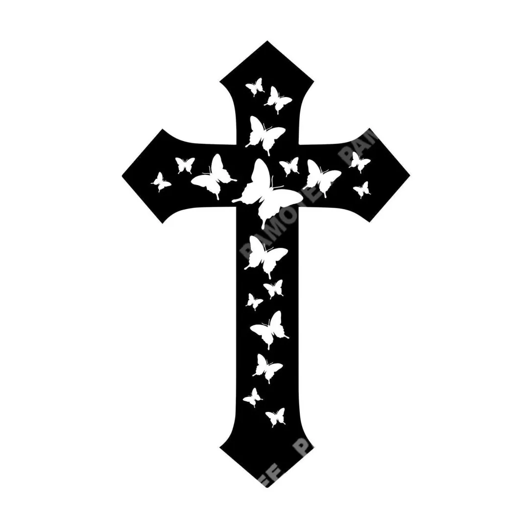 1902-03_287acea1-71d0-486e-af08-890e35ce15c0-1.webp Butterfly And Cross Jesus Christ Metal Sign, God Lovers Living Room Wall Art