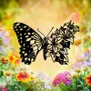 Floral Butterfly Metal Sign, Gift For Mom, Garden Steel Art
